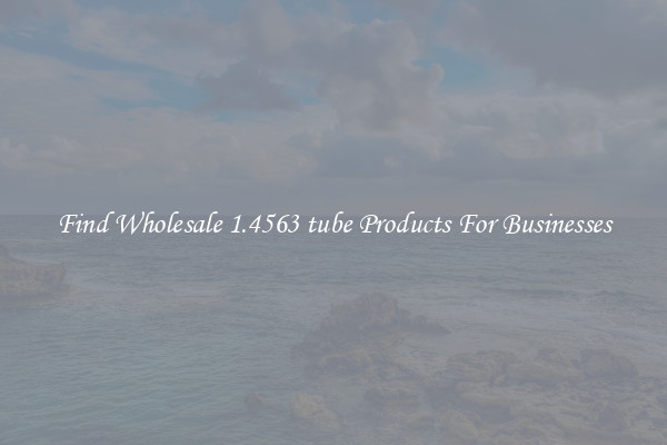 Find Wholesale 1.4563 tube Products For Businesses