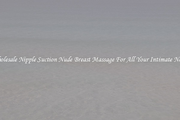 Wholesale Nipple Suction Nude Breast Massage For All Your Intimate Needs