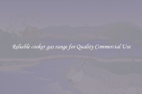 Reliable cooker gas range for Quality Commercial Use