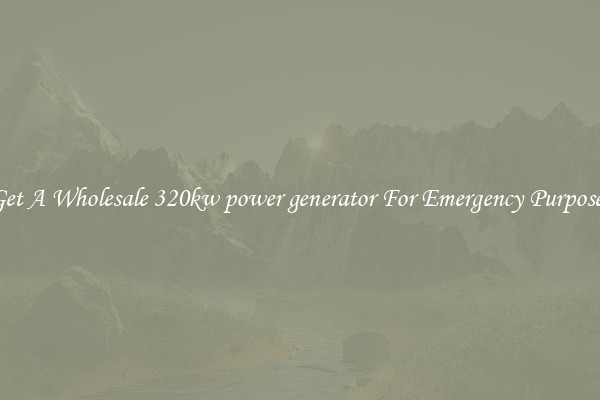 Get A Wholesale 320kw power generator For Emergency Purposes