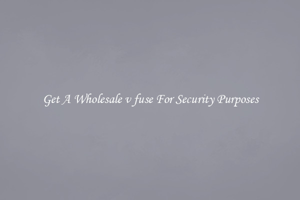 Get A Wholesale v fuse For Security Purposes