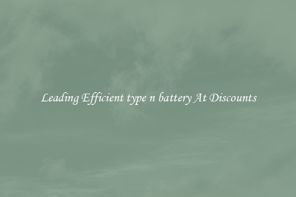 Leading Efficient type n battery At Discounts