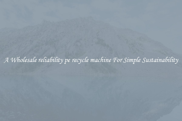  A Wholesale reliability pe recycle machine For Simple Sustainability 